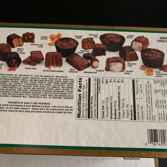 3 - 1980-2000's Vintage Total Whitman's Sampler Assorted Chocolate Boxes (Empty) - Picture 9 of 13